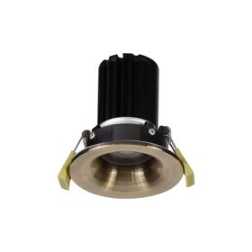 DM201560  Bruve 12 Tridonic powered 12W 4000K 1200lm 24° LED Engine,300mA , CRI>90 LED Engine Antique Brass Fixed Round Recessed Downlight, Inner Glass cover, IP65